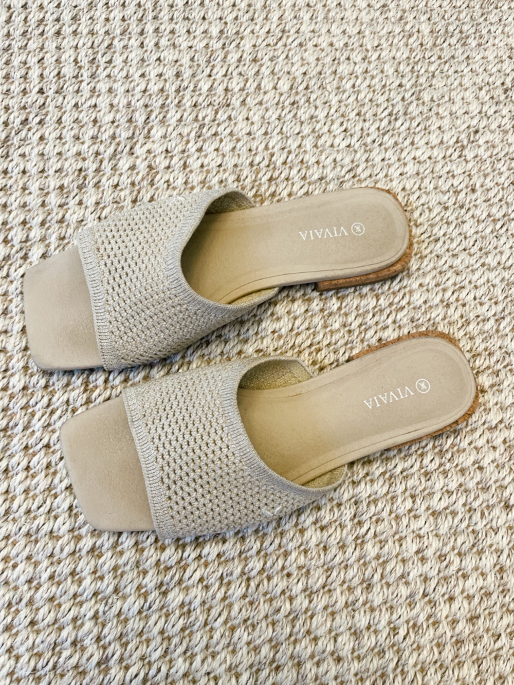 Vivaia Wide Band Slide Marianna Sandals Size 36 6 Beige Tan - Picture 5 of 9